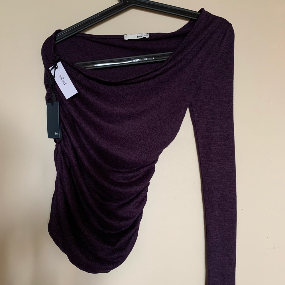 Purple one-shoulder top